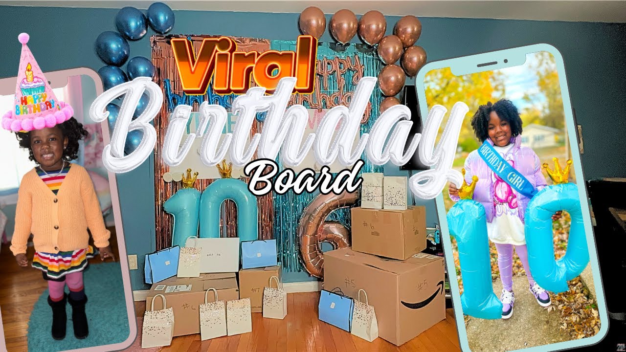 DIYViral Birthday Punch Board l Decorating For My Daughters 10th & 6th