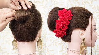 Easy  Beautiful Juda Hairstyle /  Cute Bun Hairstyle For Wedding - Long Hair |  Hair Bun style