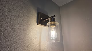 Filimitiy 1-Light Bathroom Light Fixtures Brushed Nickel Vanity Clear Glass Shade |QUICK OVERVIEW|