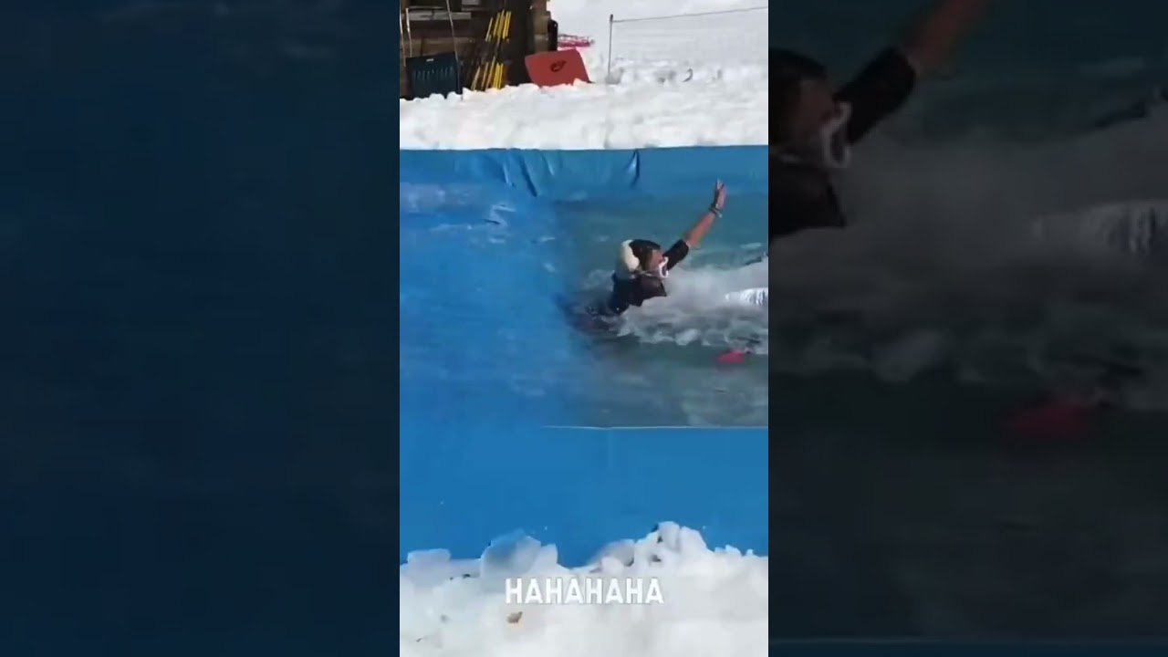 High speed ski on water fail, try not to laugh