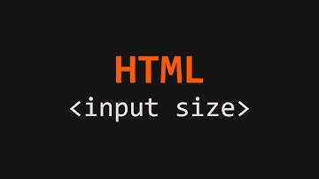 Input size HTML Example