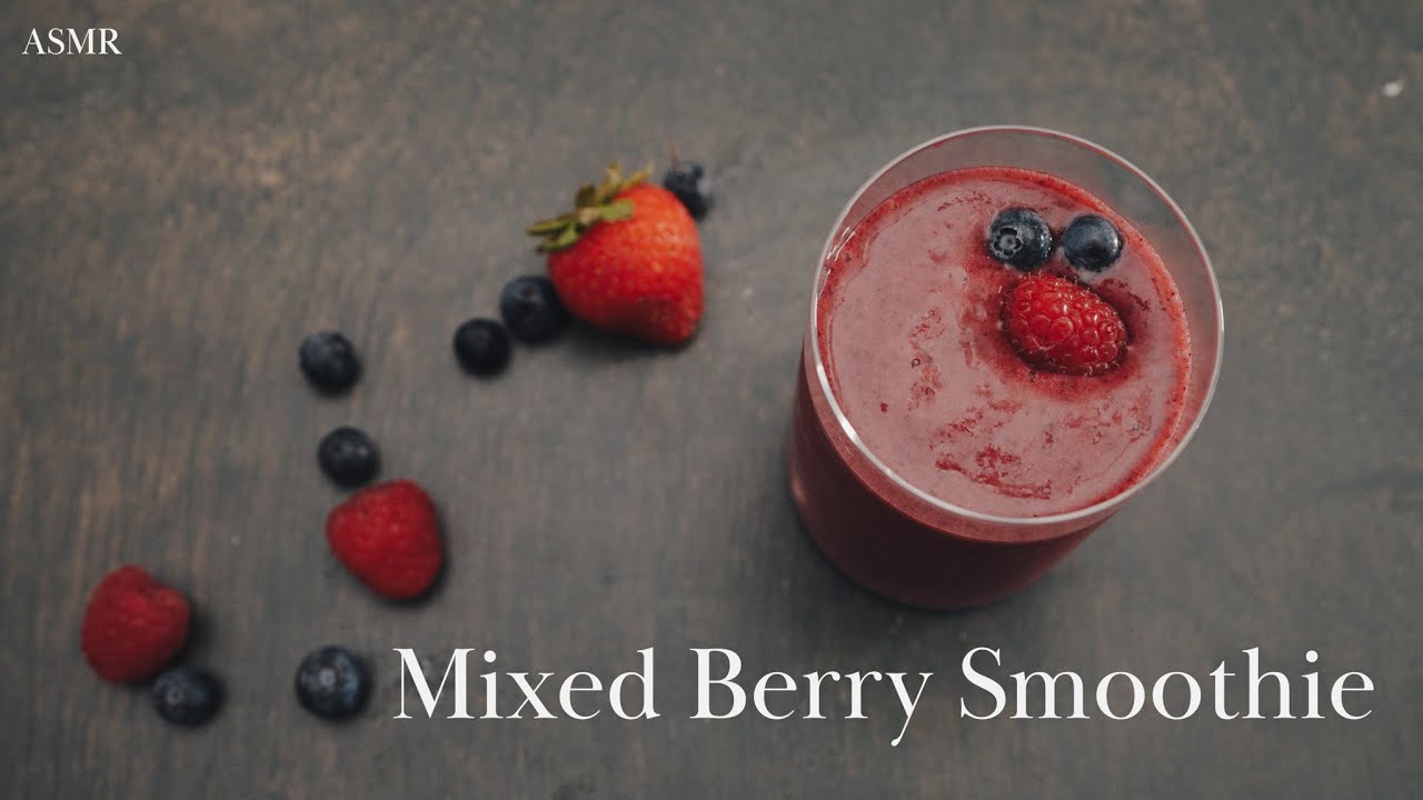 [ASMR] How to Make a Mixed Berry Smoothie with no DAIRY Recipe Video || Robert Wu