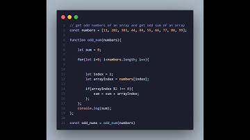 Probem solving: Get odd numbers of an array and get odd sum of an array