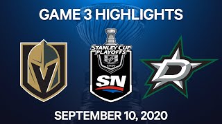 NHL Highlights | 3rd Round, Game 3: Golden Knights Vs. Stars – Sep. 10, 2020 NHL Highlights | 3rd Round, Game 3: Golden Knights Vs. Stars – Sep. 10, 2020