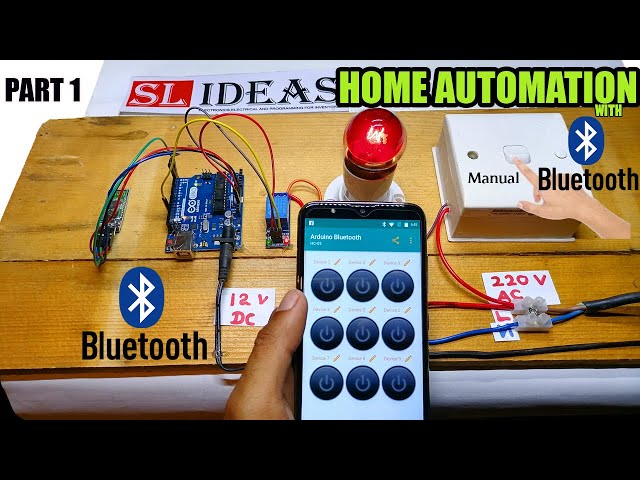 Home Automation using arduino bluetooth | Smart Home | Manual and smartphone | part 1 class=