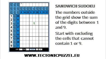 Sandwich Sudoku - Between 1 & 9 Sudoku (puzzle 1)