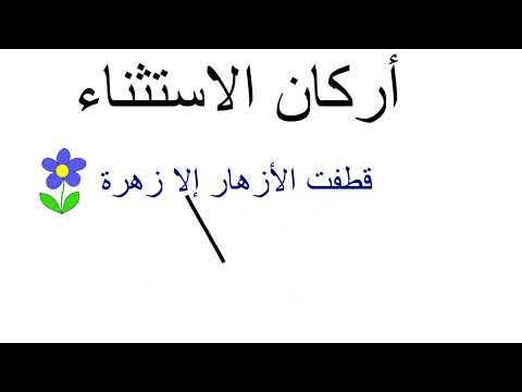 أول درس نحو للصف التاسع المستثنى بإلا