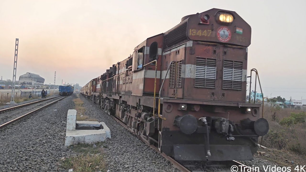 Nanded Purna Electrification Train Crossing with Nagarsol Narsapur SF Express | Indian Railways