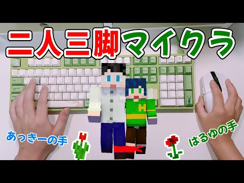 【マイクラ】夫婦2人で協力プレイ！キーボード担当とマウス担当に分かれてお花集めチャレンジ！