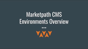 Marketpath CMS Content Editors Tutorial - Environments Overview