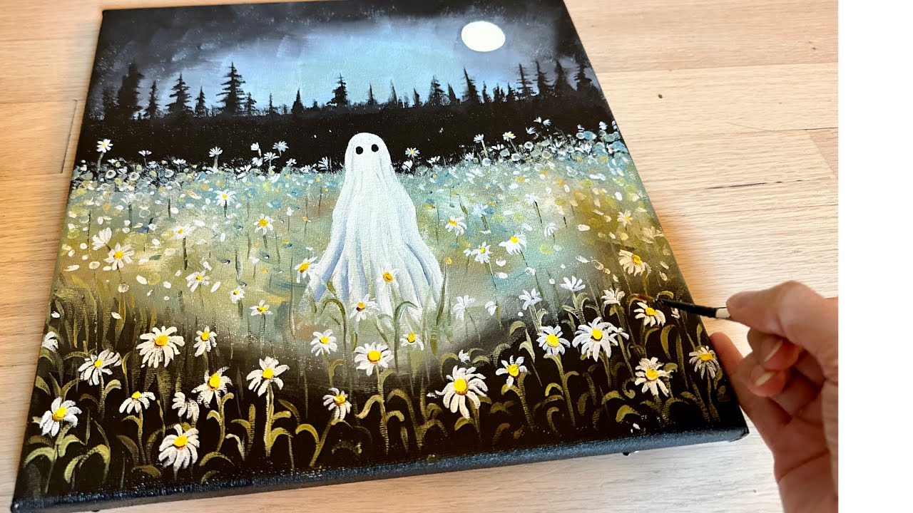 My Ghostie series! Acrylic on 6x6 canvas. : r/painting