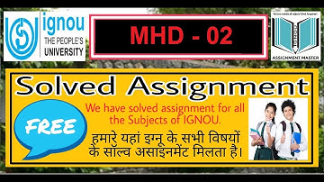 MHD- 02 Solved Assignment 2019 20 II Any other assignment Contact on Whatapp no - 9870403230