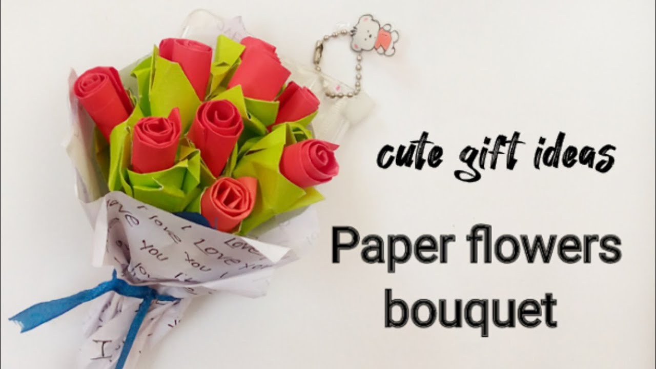 How to make Paper Rose Flower bouquet |Birthday Gift Ideas/diy paper ...