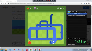 Google Snake game speedrun 87(all) apples (2:21:10) Peaceful Mode (Small)