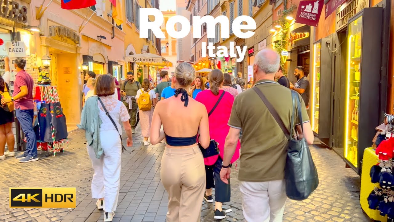 Rome, Italien | Sommarpromenad i Staden 4K | 27 nov. 2022
