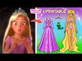 Transformation of Rapunzel into paper doll + printable #shorts