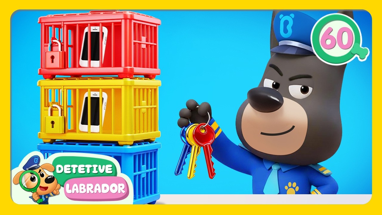 DESAFIO: Um Dia SEM Telas! 📵 Historinha Engraçada do Detetive Labrador 🔍  Desenhos Infantis