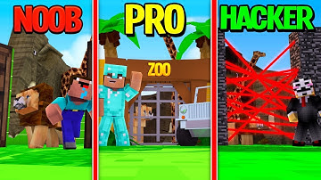 Minecraft - NOOB RELEASES ANIMALS FROM ZOO! (NOOB vs PRO vs HACKER)