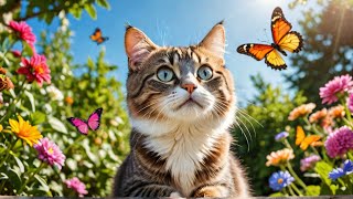 🦋 Butterflies for Cats to Watch - Calming Music