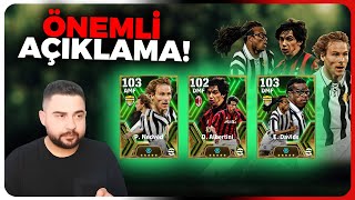 BOŞLUK KOLAYAN 103 NEDVED VE 103 E.DAVIDS GELMİŞ! ÖNEMLİ AÇIKLAMA!! EFOOTBALL 2024 MOBİLE