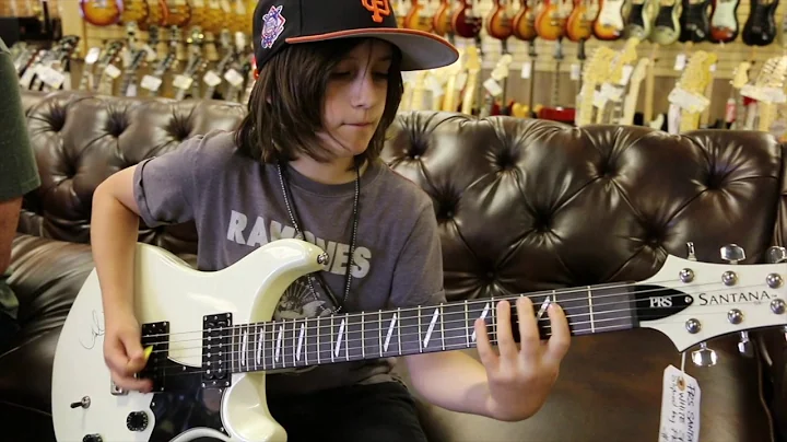 10-year-old Harrison Saltzman playing a PRS Santan...