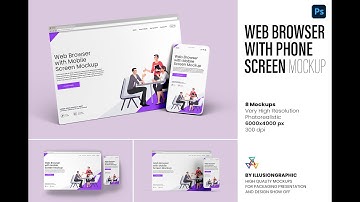 Web Browser with Phone Screen Mockup   8 views