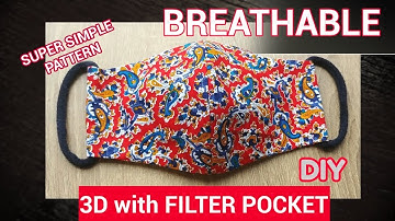 DIY 3D Face Mask | Breathable Face Mask with Filter pocket | 3 Layer Fabric