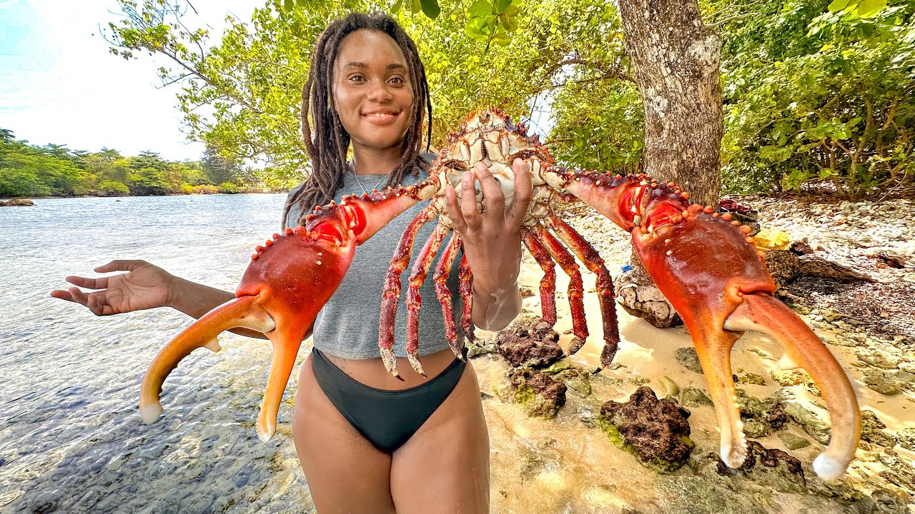 Giant King Crab Catch & Cook On Tiny Tropical Island