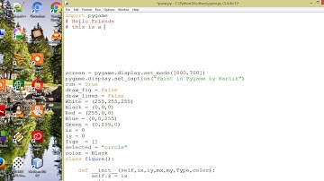 Paint in pygame by Kartik