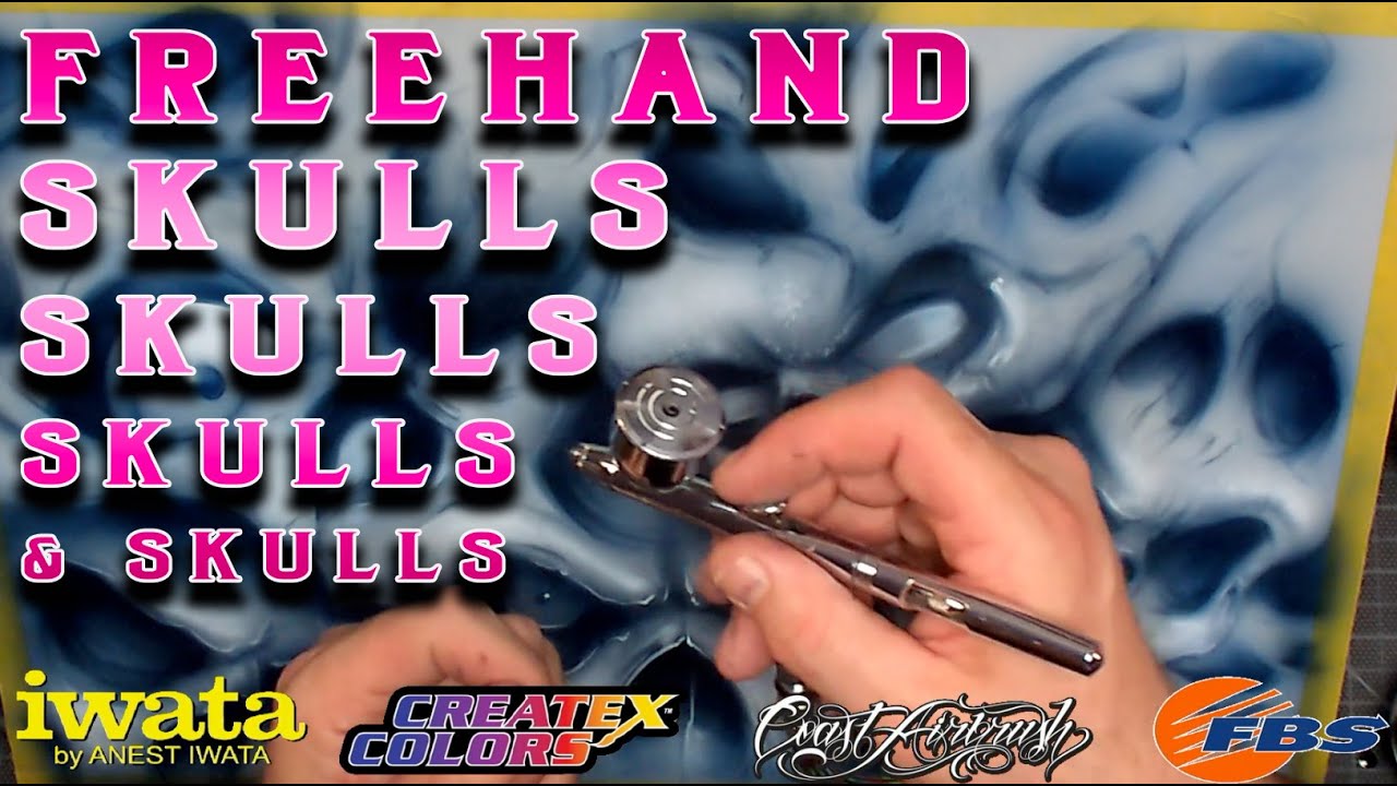 Free Hand Airbrush SKULLS into Skulls 