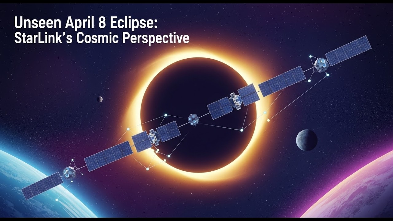 🌑 Total Solar Eclipse from Space | Starlink Satellite Captures April 8 ...