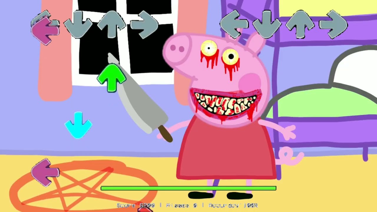 Peppa-Pig-and-George-Play-Lights-Off-SCARY-PEPPA-PIG. HORROR FNF MUSIC. Part 5.