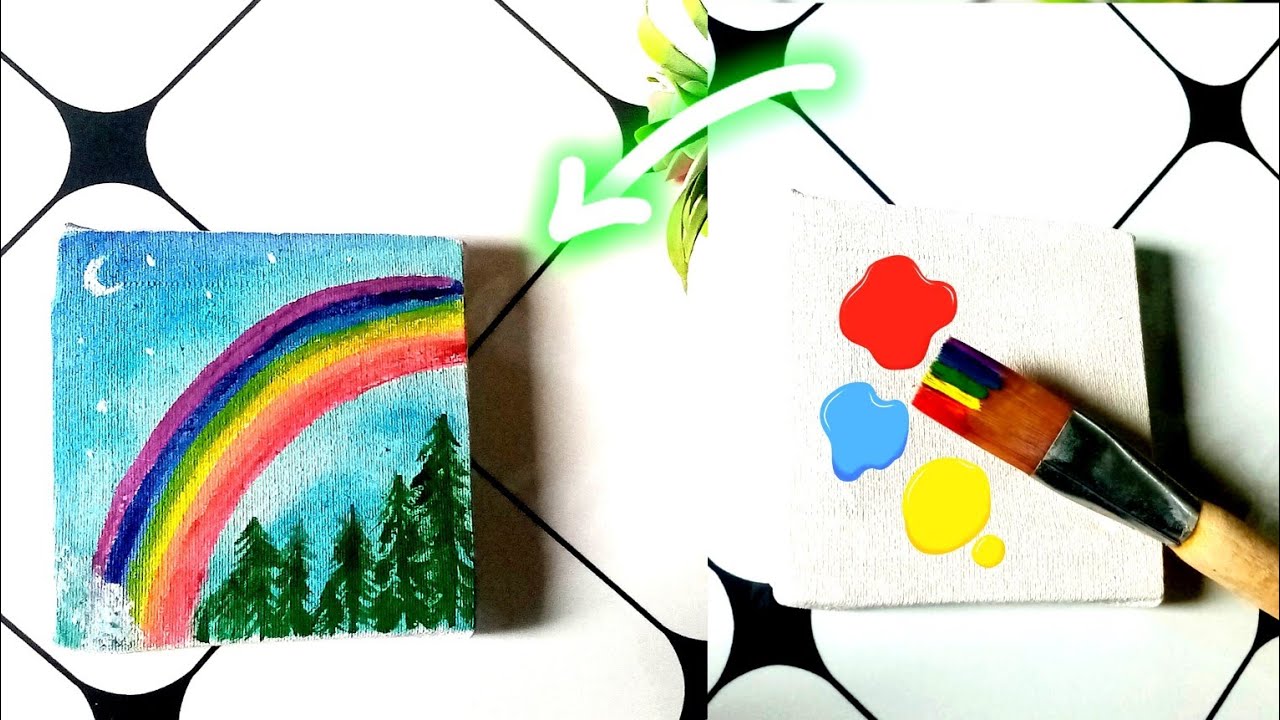 Mini canvas painting || Step by step || PAINTING ||Art channel 💖 - YouTube