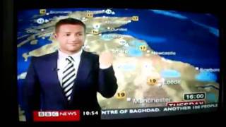 BBC weatherman gives the finger (with slo-mo)
