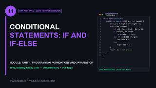 DSA-011: Conditional Statements: if and if-else | Java DSA