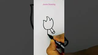 Bonfire 🔥 Drawing for Kids   #shortsvideo #painting #art #shorts
