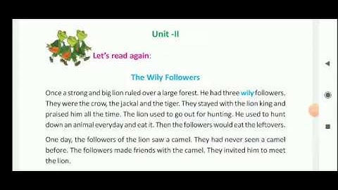 "The willy followers" LESSON  class 3 English west bengal board