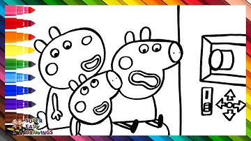 Draw and Color Peppa Pig Having Fun with Her Friends 🐷🐑🫏 Drawings for Kids