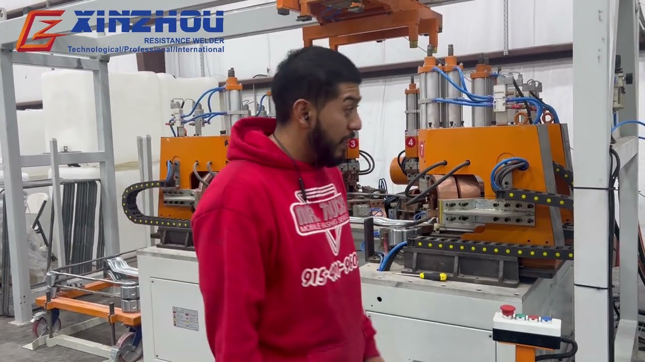 xinzhou ibc cage steel foot welding machine steel pallet welding machine