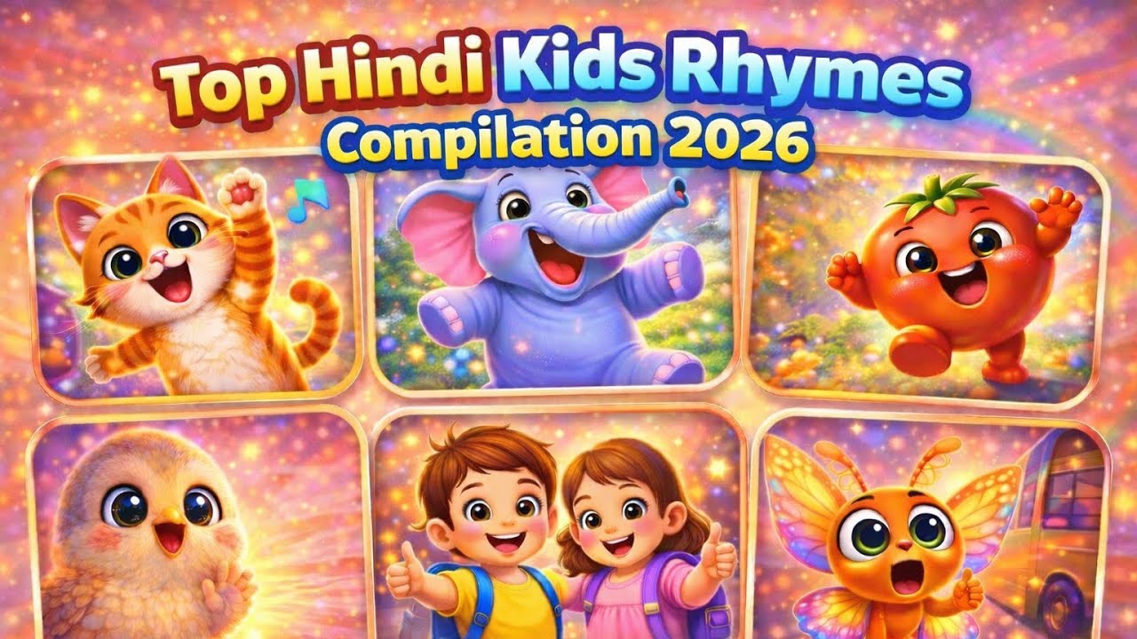 Top Hindi Kids Rhymes Compilation 2026 | 40 Minutes Nursery Rhymes Learning Songs  @Sunnysmiles1803 