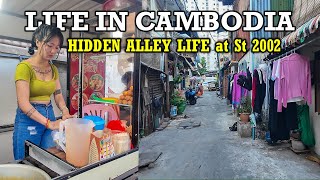 HIDDEN ALLEY LIFE at ST 2002, PHNOM PENH CITY, CAMBODIA - [2K] Walking Tour