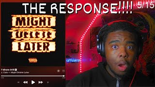 HE RESPONDED TO KENDRICK!!!!!! | J. Cole 7 Minute Drill Reaction