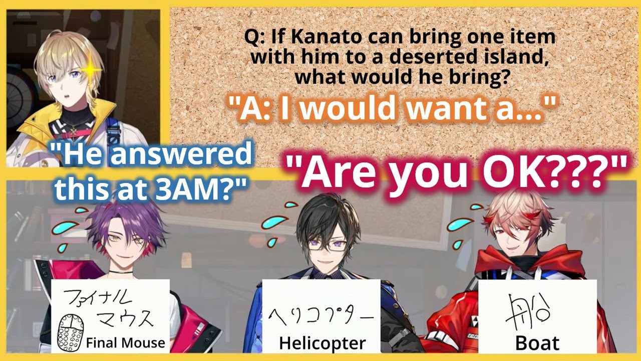 【ENG SUB】Kanato's Choice of Item for Deserted Island Left Everyone Perplexed【Fura Kanato/VOLTACTION】