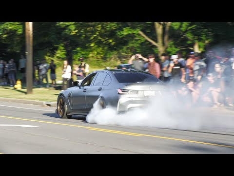 Cars Accelerating Doing Burnouts Leaving A Car Show Titan Motorworks Open House 8 22 25