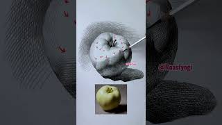 Realistic cross hatching in apple drawing #art #hatchingdrawing #sketch #draw