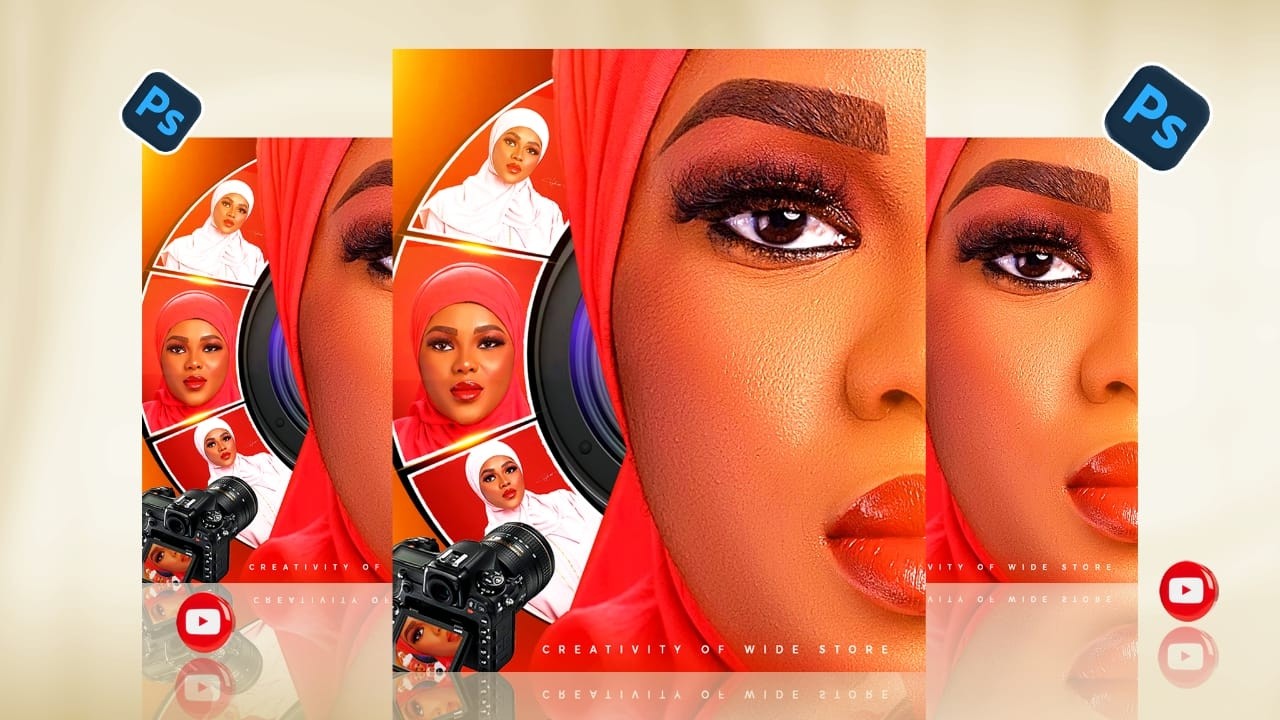 Cinematic Photo Designer Layout in Photoshop – Clean & Powerful Design