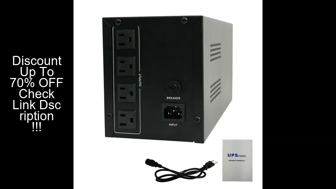 1500VA/900W UPS Power Supply Battery Backup Surge Protection 4 Outlets for Home and Office Dataline