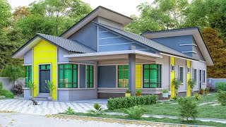 Design Rumah Banglo Ada Kolam - 5 bilik 5 bilik air (38'x68' Feet)