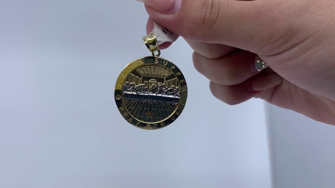 10kt gold 5.1g the last supper pendent YouTube