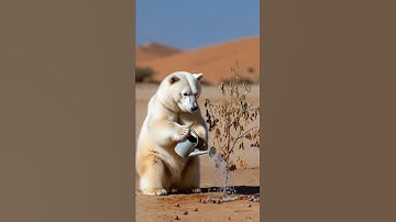 A bear saved jamun tree from drying by watering it 😭#save #tree #greatindianbustard #bear